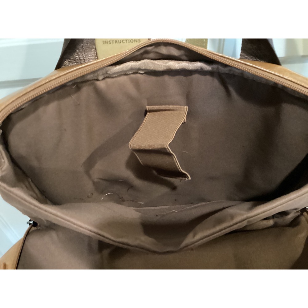 Ekphero Brown Faux Leather Briefcase Messenger Bag Laptop Bag with Strap - Picture 6 of 12